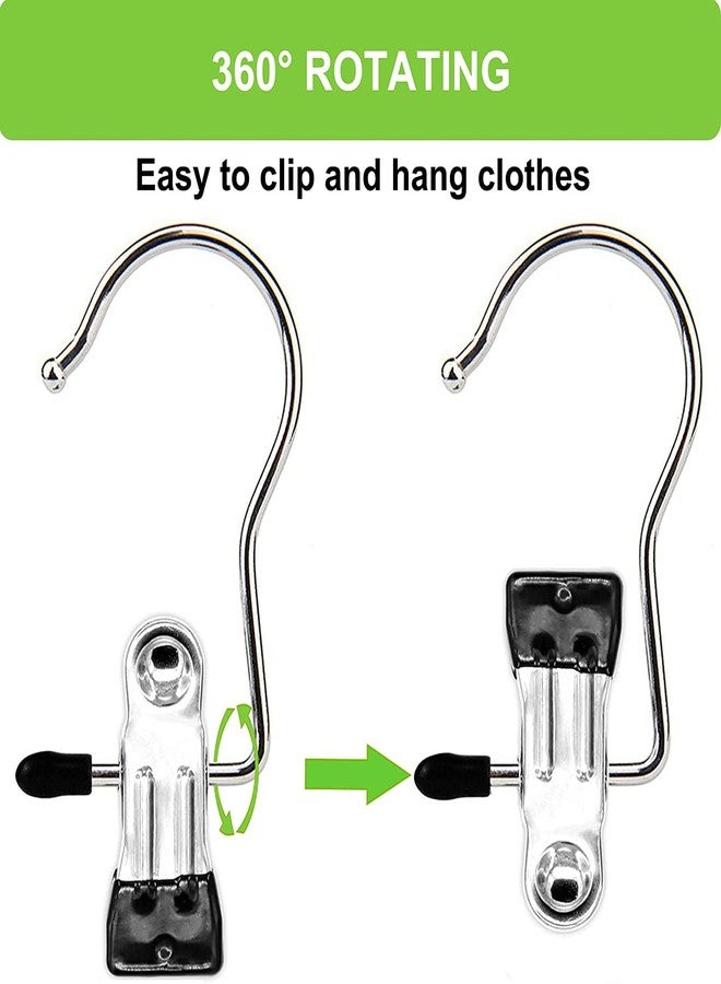 ADTALA Stainless Steel Hanger for Cloth Set,Laundry Hooks with Clips,Boot Holder, Hanging Clips, Portable Multi Functional Hangers Single Clip Space Saving for Jeans, Hats,Towels Portable Hooks (12) - Image 4